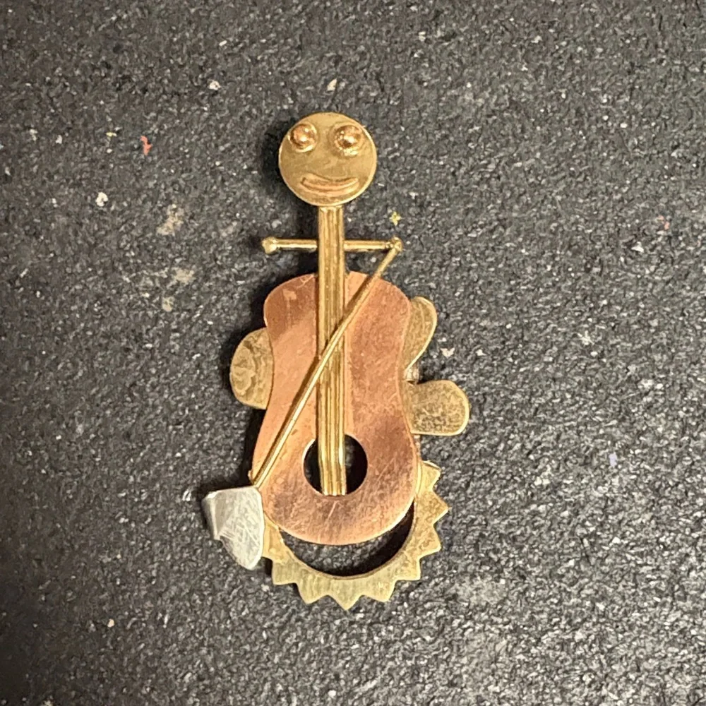 Gold and Copper Abstract Brooch